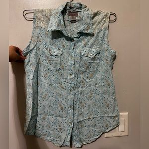 Wrangler Paisley Button Up Tank Top